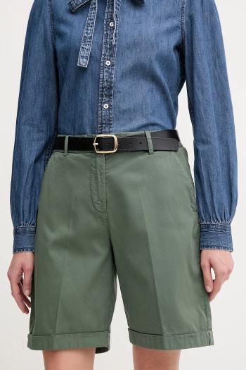 Šortky United Colors of Benetton dámske, zelená farba, jednofarebné, vysoký pás, 4CDRD901W