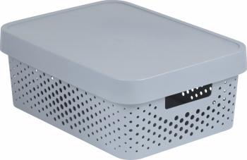 CURVER Úložný box INFINITY DOTS 11l s vekom | sivá
