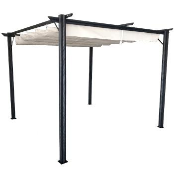 KONDELA Pepy Basic hliníková pergola grafit / smotanová