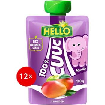 HELLO CUUC 100% ovocná kapsička s mangom 12× 100 g (8590014639171)