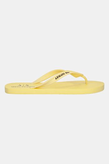 Šľapky Armani Exchange žltá farba, XUQ002 XV676 U669