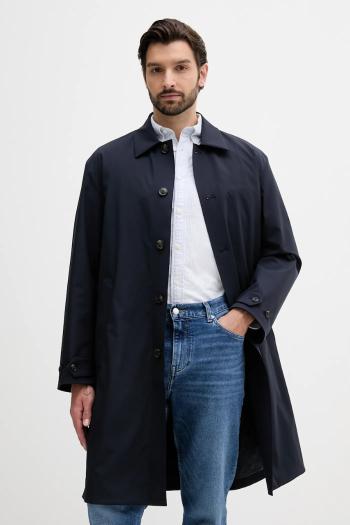 Kabát Tommy Hilfiger tmavomodrá farba, prechodná, MW0MW39719