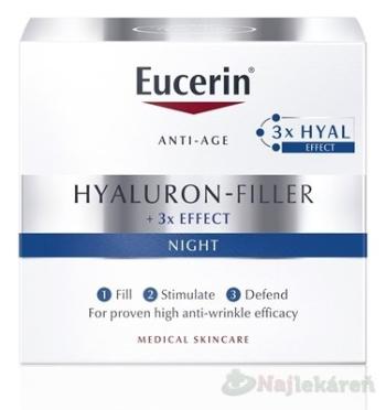 Eucerin Hyaluron-Filler + 3x EFFECT Nočný krém 50ml