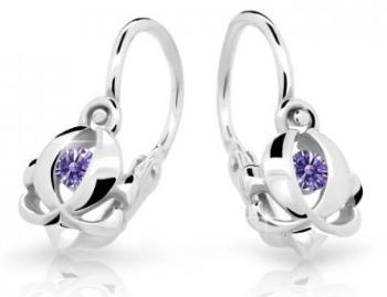 Cutie Jewellery Detské náušnice z bieleho zlata C2218-10-X-2 fialová