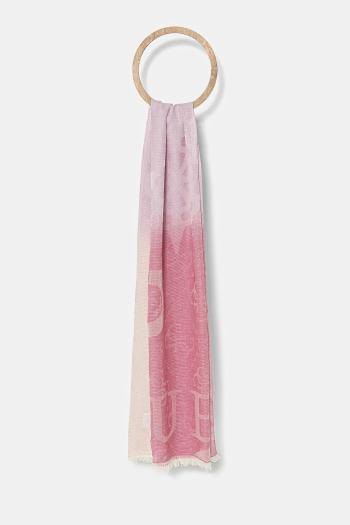 Šál Guess ARNELA dámsky, ružová farba, vzorovaný, AW5280 COT03