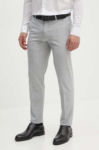 Vlnené nohavice Michael Kors šedá farba, rovné, MK0SP01026