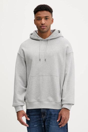 Bavlnená mikina Guess Jeans šedá farba, s kapucňou, jednofarebná, M5YQ16 KCPR1