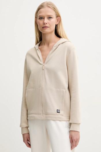 Mikina Armani Exchange dámska, béžová farba, s kapucňou, jednofarebná, XW000088 AF10172