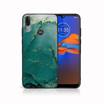 MY ART Silikónový obal Motorola Moto E6 Plus GREEN MARBLE (145)