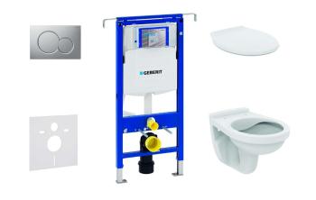 GEBERIT - Duofix Set predstenovej inštalácie, klozet Alpha s doskou, tlačidlo Sigma01, matný chróm 111.355.00.5 NR3