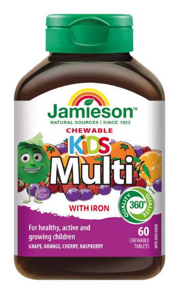 Jamieson Multivitamíny so železom na cmúľanie pre deti 60 tabliet