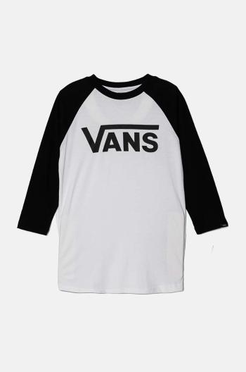 Detská bavlnená košeľa s dlhým rukávom Vans CLASSIC RAGLAN čierna farba, vzorovaná, VN0003P3BLK1