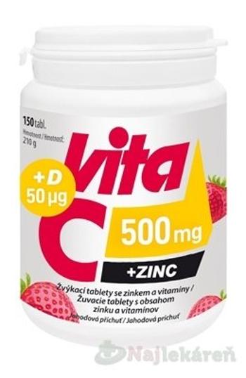 Vitabalans Vita C 500 mg + Zinok + D 50 µg, 150 žuvacích tbl.