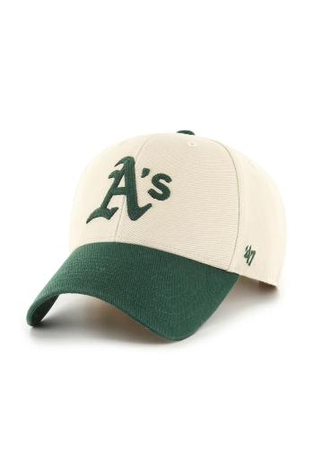 Bavlnená šiltovka 47 brand MLB Oakland Athletics biela farba, s nášivkou, B-FIRFD18HTP-SS