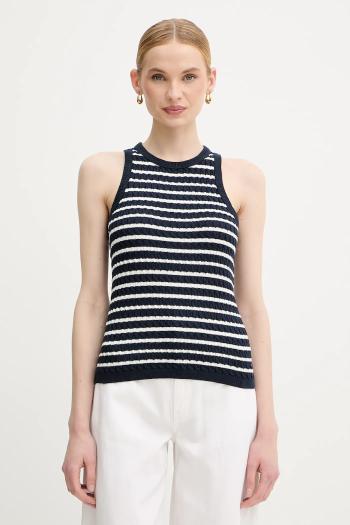 Bavlnená vesta Tommy Hilfiger tmavomodrá farba, WW0WW45706