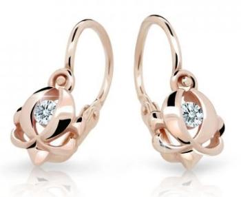 Cutie Jewellery Detské náušnice z ružového zlata C2218-10-X-4 biela