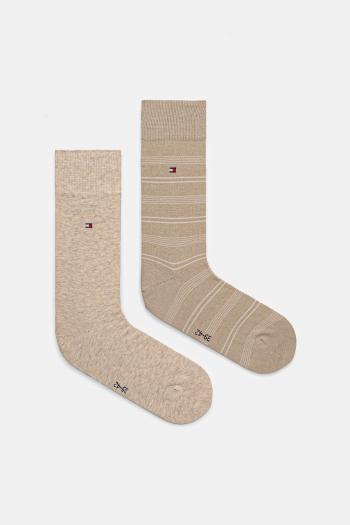 Ponožky Tommy Hilfiger 2-pak pánske, béžová farba, 701232601