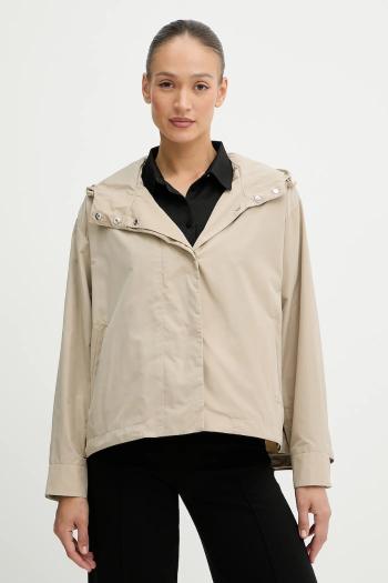 Bunda BOSS zelená farba, prechodná, oversize, 50543245