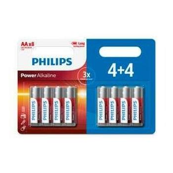 Philips Batéria AA 1,5 V Power Alkaline, 4 + 4 ks