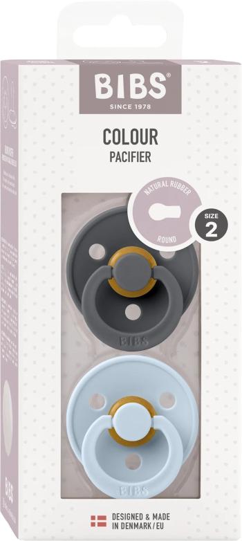 BIBS Colour Cumlíky z prírodného kaučuku, veľkosť 2, Iron/Baby Blue 2 ks
