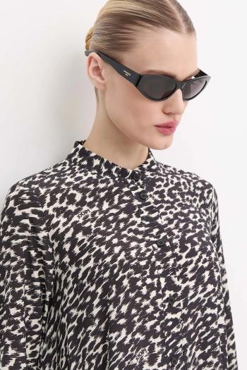Slnečné okuliare Balenciaga dámske, čierna farba, BB0367S