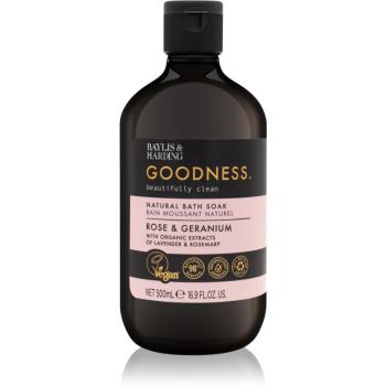 Baylis & Harding Goodness Rose & Geranium pena do kúpeľa s vôňou kvetín 500 ml