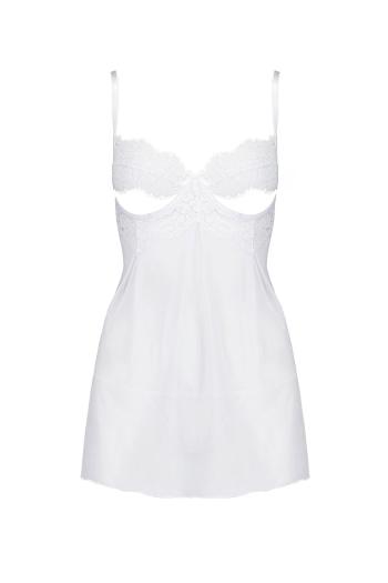 Biela čipkovaná babydoll košieľka Silentia