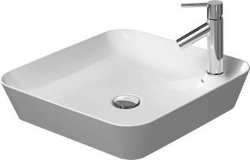 DURAVIT - Cape Cod Umývadlo na dosku, 46x46 cm, bez prepadu, s otvorom na batériu, DuraCeram, biela 2340460000