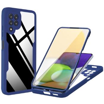 DUAL Obojstranný kryt s fóliou Samsung Galaxy A22 modrý