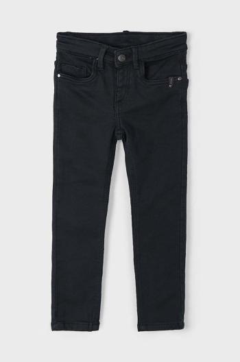Detské nohavice Mayoral Sponie soft slim fit čierna farba, jednofarebné, 4539