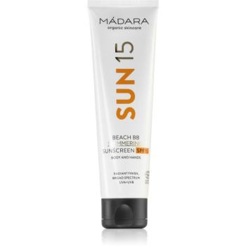 Mádara Beach BB opaľovací krém na telo s trblietkami SPF 15 100 ml