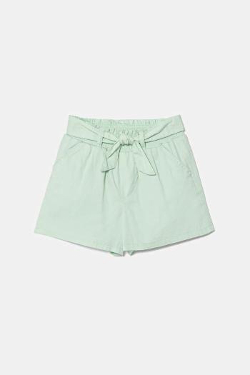 Detské bavlnené šortky United Colors of Benetton zelená farba, jednofarebná, 47RGG9030