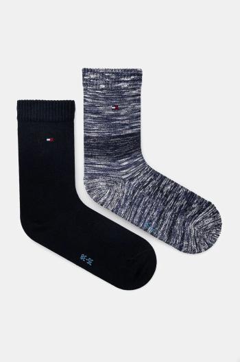 Ponožky Tommy Hilfiger 2-pak dámske, tmavomodrá farba, 701229862