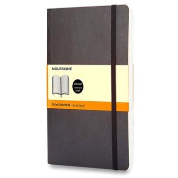MOLESKINE L, mäkké dosky, linkovaný, čierny (QP616)