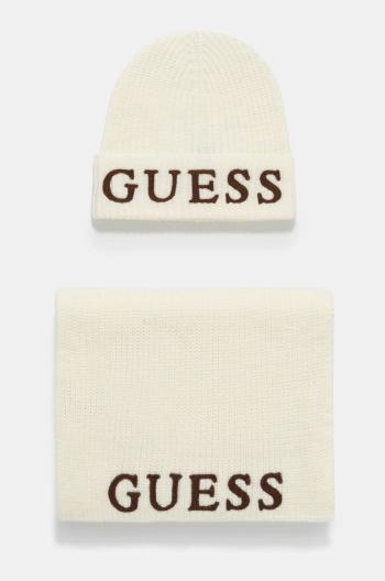 Čiapka a šál Guess béžová farba, GFBOXW P4402