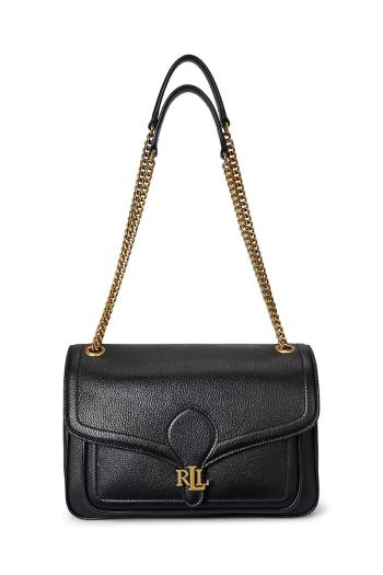 Kožená kabelka Lauren Ralph Lauren čierna farba, 431974551