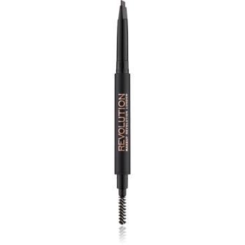 Makeup Revolution Duo Brow Definer precízna ceruzka na obočie odtieň Dark Brown 0.15 g