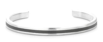 Rebel&Rose Pevný otvorený náramok z ocele Bangle Brushed Black RR-MB001-S 19 cm - L