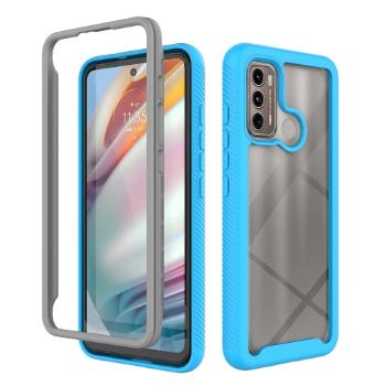 DUAL-HALF Obojstranný kryt pre Motorola Moto G60 svetlomodrý