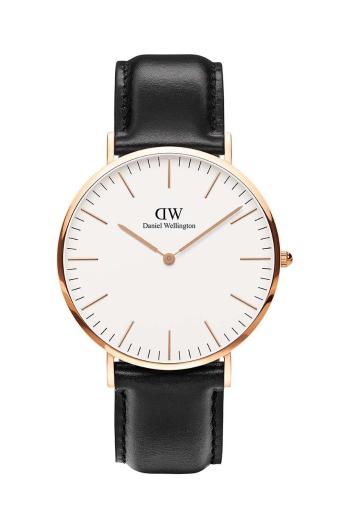 Hodinky Daniel Wellington Classic 40 Sheffield RG dámske, čierna farba