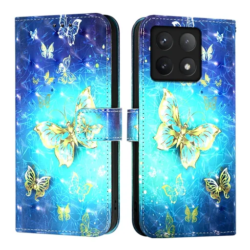 ART Peňaženkový kryt pre Xiaomi 14T GOLDEN BUTTERFLY