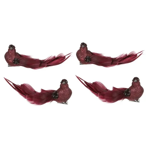 Súprava vtáčikov na klipe, fialová, 4 ks