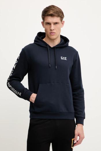 Mikina EA7 Emporio Armani tmavomodrá farba, s kapucňou, jednofarebná, AF10377.7M000570