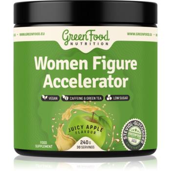 GreenFood Nutrition Women Figure Accelerator prášok na podporu spaľovania tukov príchuť Juicy Apple 240 g