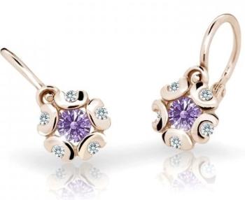 Cutie Jewellery Detské náušnice z ružového zlata C2178-10-X-4 fialová
