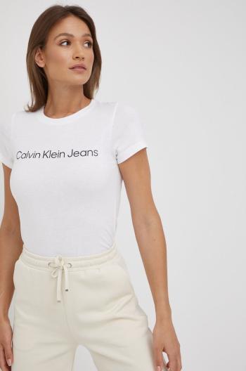 Bavlnené tričko Calvin Klein Jeans (2-pak) biela farba,, J20J220161