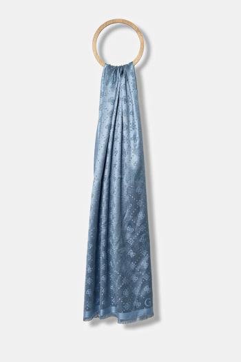 Šál Guess modrá farba, vzorovaný, AW5359 POL03