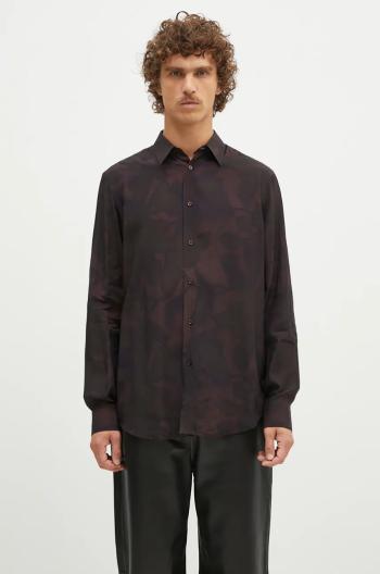 Košeľa Paul Smith pánska, hnedá farba, regular, s klasickým golierom, M1R-901U-N02490