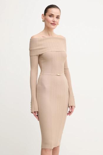 Šaty Marciano Guess GIADA béžová farba, midi, priliehavá, 5GGK25 5874Z