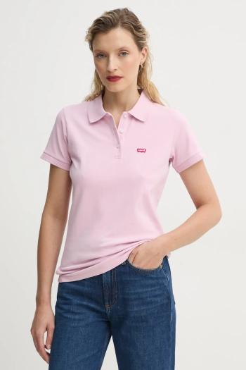 Polo tričko Levi's LSE_LEVIS HM POLO dámske, ružová farba, 001F2